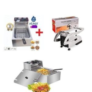 Nunix STAINLESS STEEL Electric Deep Fryer + CHIPS CUTTER